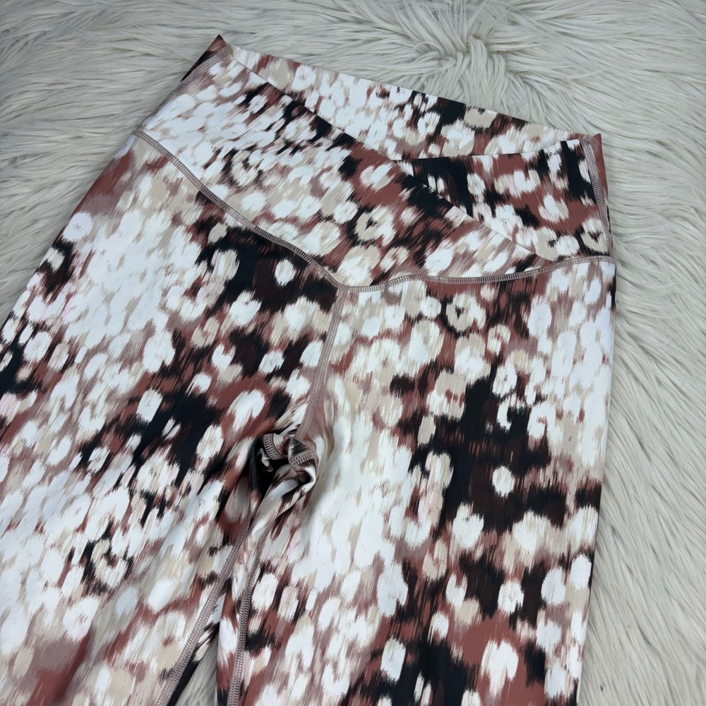 Aerie Women's L Printed Cross-Over Waist 7/8 Leggings Gym Yoga Barre